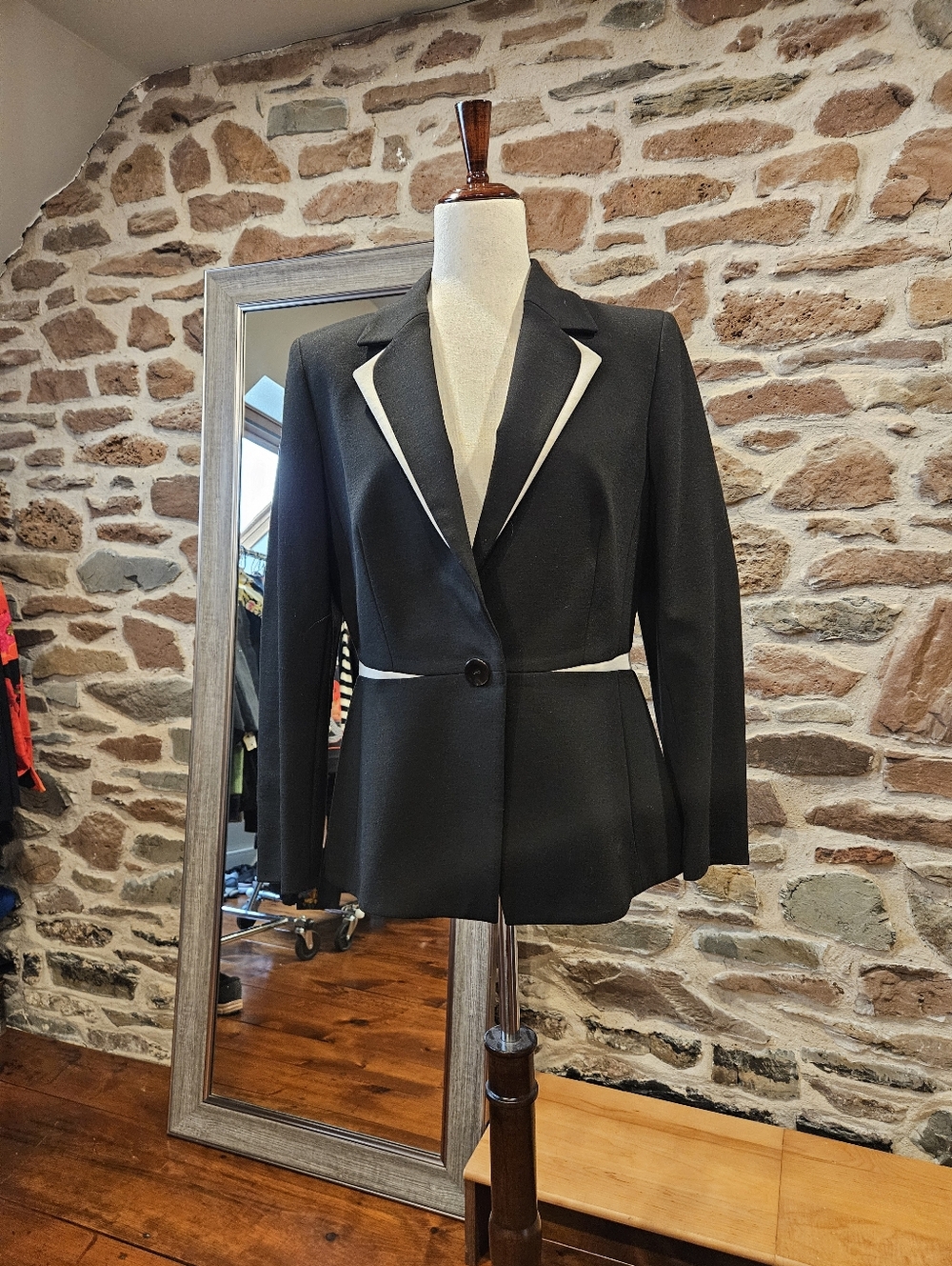 Escada Black Jacket with White Accents